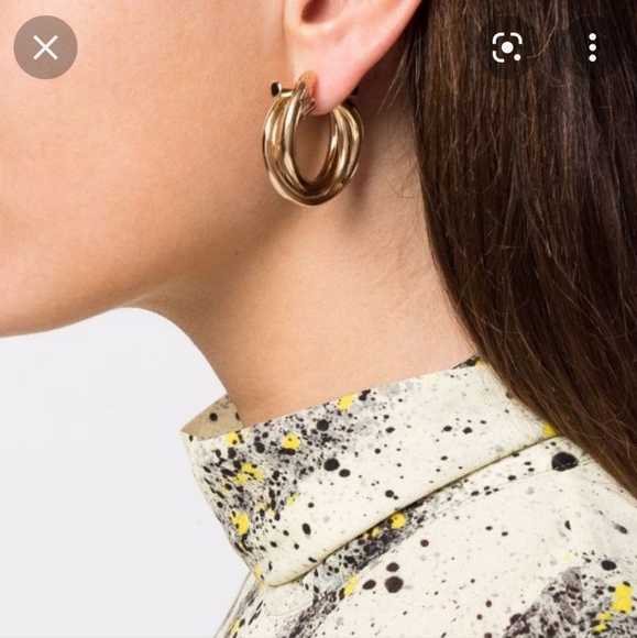 SALVATORE FERRAGAMO INTERTWINED GANCINI HOOP EARRINGS - Picture 4 of 5